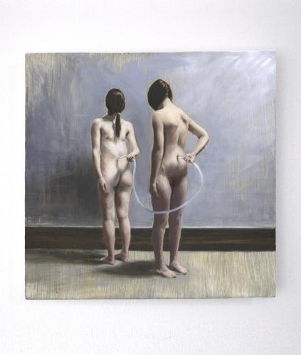Twins - Oil on Panel - Seth Garland © Artwork - AmorArt<br><br>Seth Garland è un artista britannico contemporaneo la cui pittura e scultura esplorano temi che sfuggono alla semplice spiegazione...