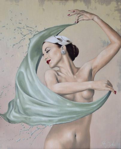 Un tocco di verde - Painting by © Johnny Popkess - AmorArt