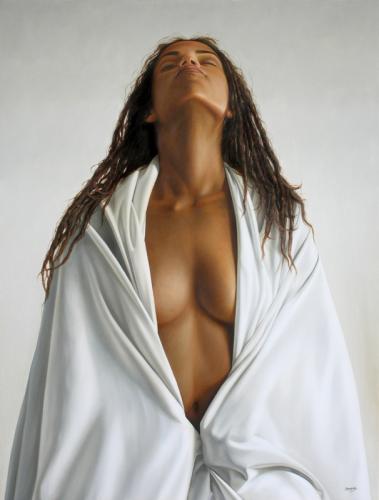 Woman- Hyperrealist Painting by © Omar Ortiz - AmorArt