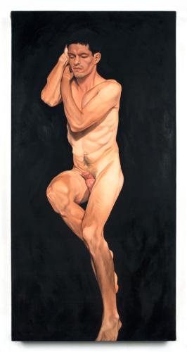 Dicks (2018) -boy_with_pink_nuts - Oil on canvas by © Alexandra Rubinstein - AmorArt