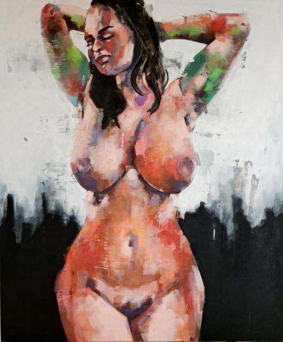 figure with green 1-15-21 - Painting by © Thomas Donaldson - AmorArt