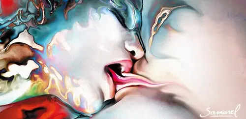 inner kiss wall art - Digital Art by © H. Samarel - AmorArt