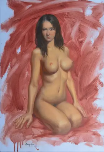 oil painting female nude #16-1-25-06 (2014) - Artwork by Hongtao Huang - AmorArt