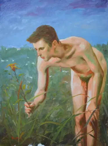 oil painting male nude #16-5-12-01 (2014) - Artwork by Hongtao Huang - AmorArt