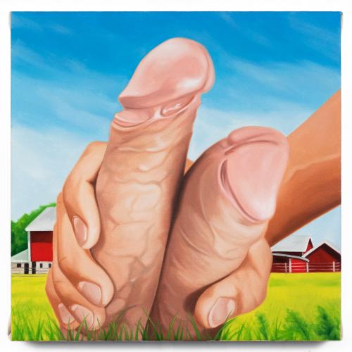 Fresh Dick Direct (2019) - our_dicks_have_names - Oil on canvas by © Alexandra Rubinstein - AmorArt