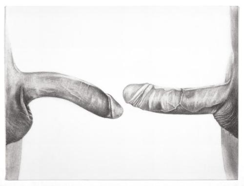 Dicks (2018) -the_creation_of_adams_dick_2 - Charcoal and graphite on paer by © Alexandra Rubinstein - AmorArt